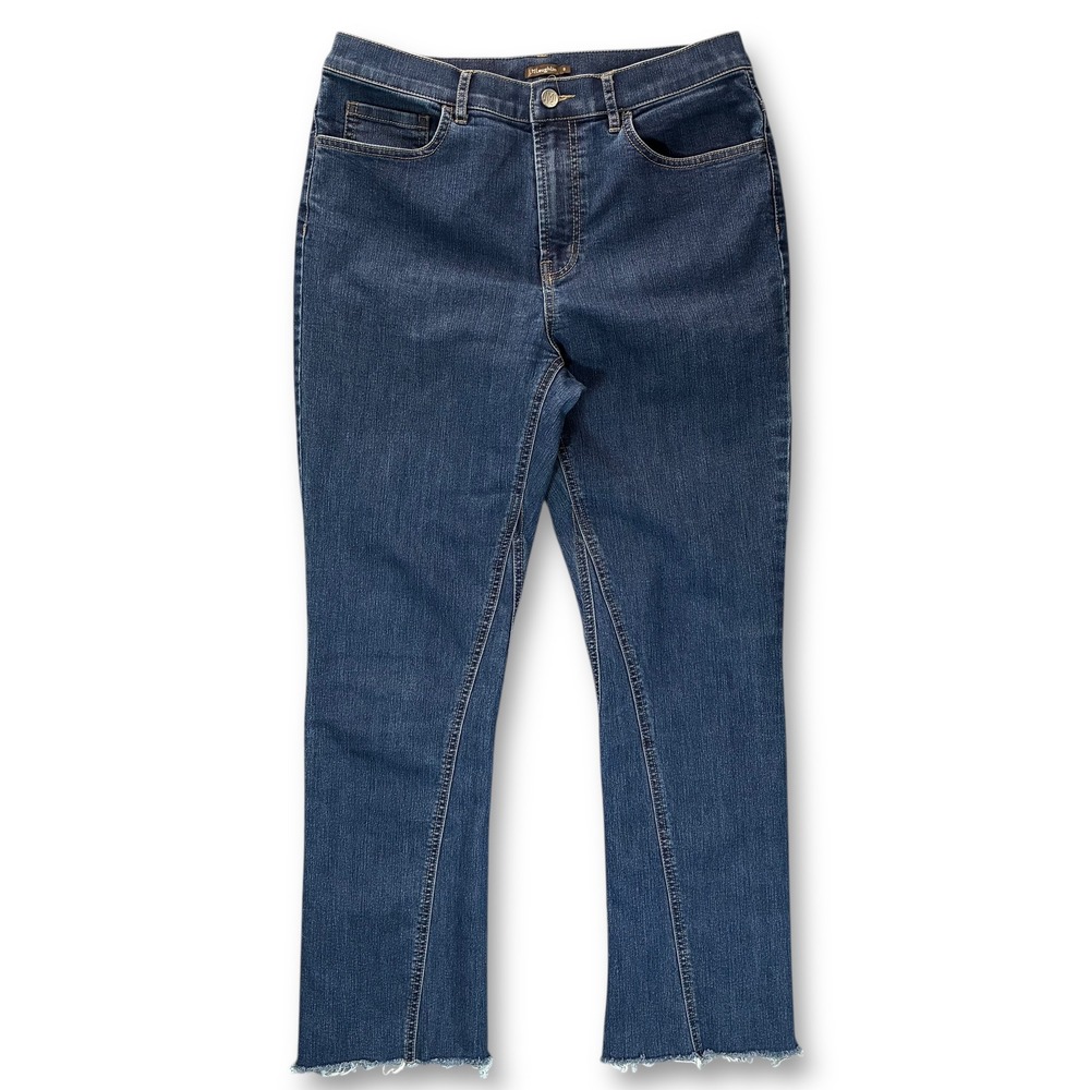 J. McLaughlinβ Twisted Hem Denim Cropped Jeans Women's 8 Raw Hem